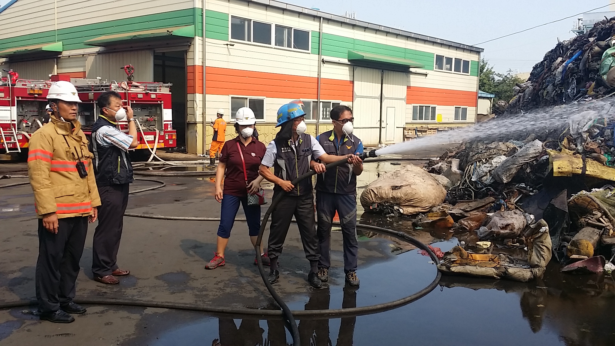 2015년 8월 5일 신평동 에너지네트웍 화재 지원 출동 사진1